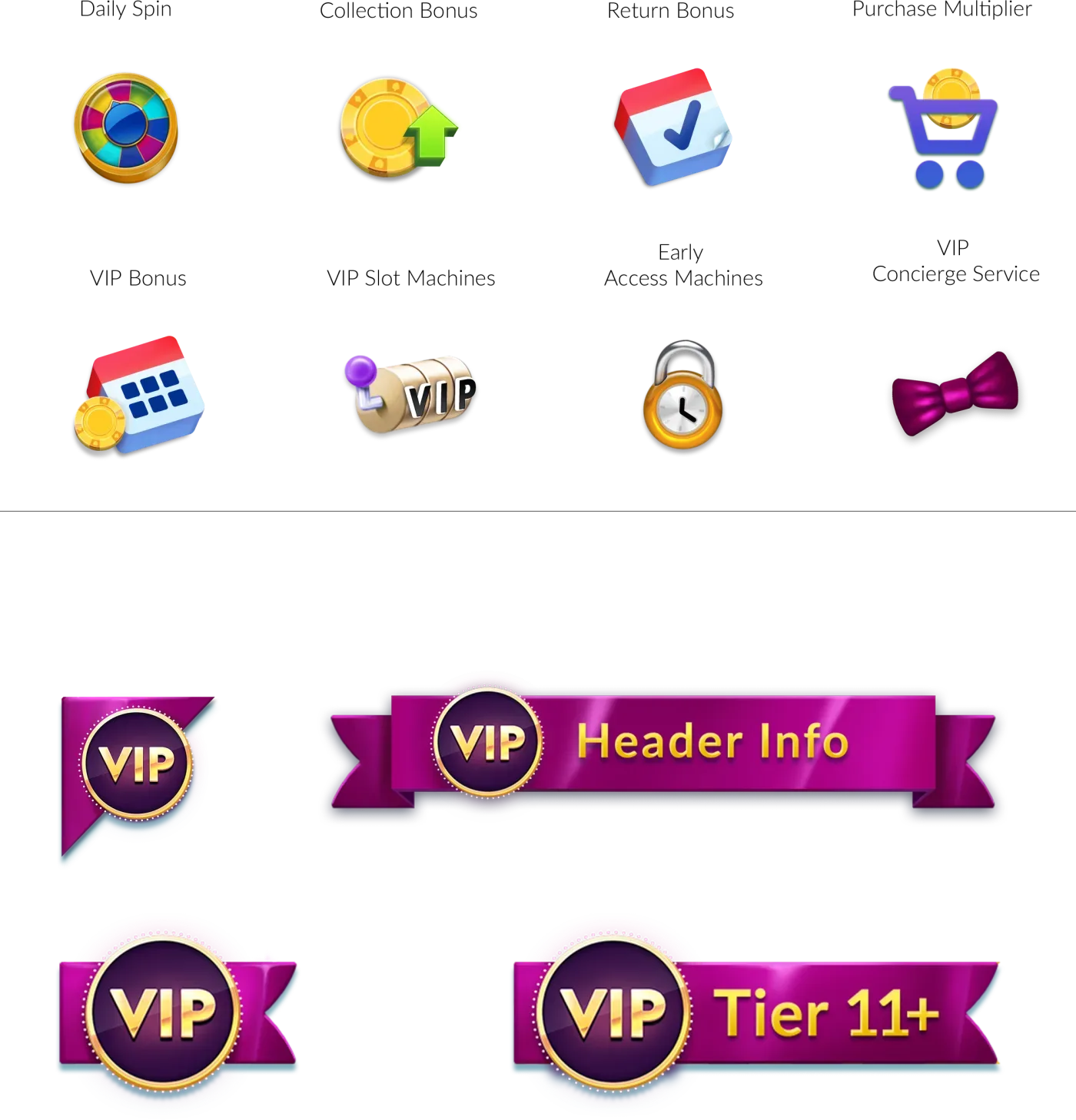 VIP benefits icons