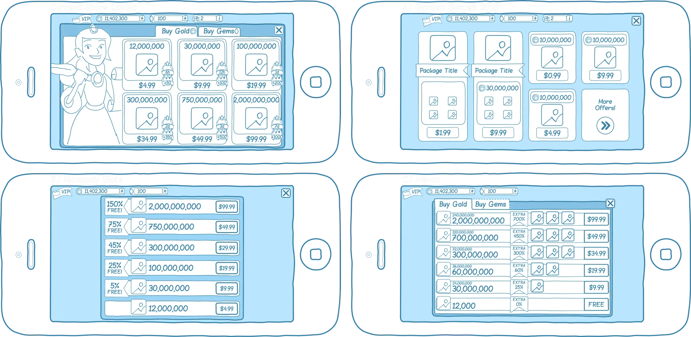 Store wireframe iteration