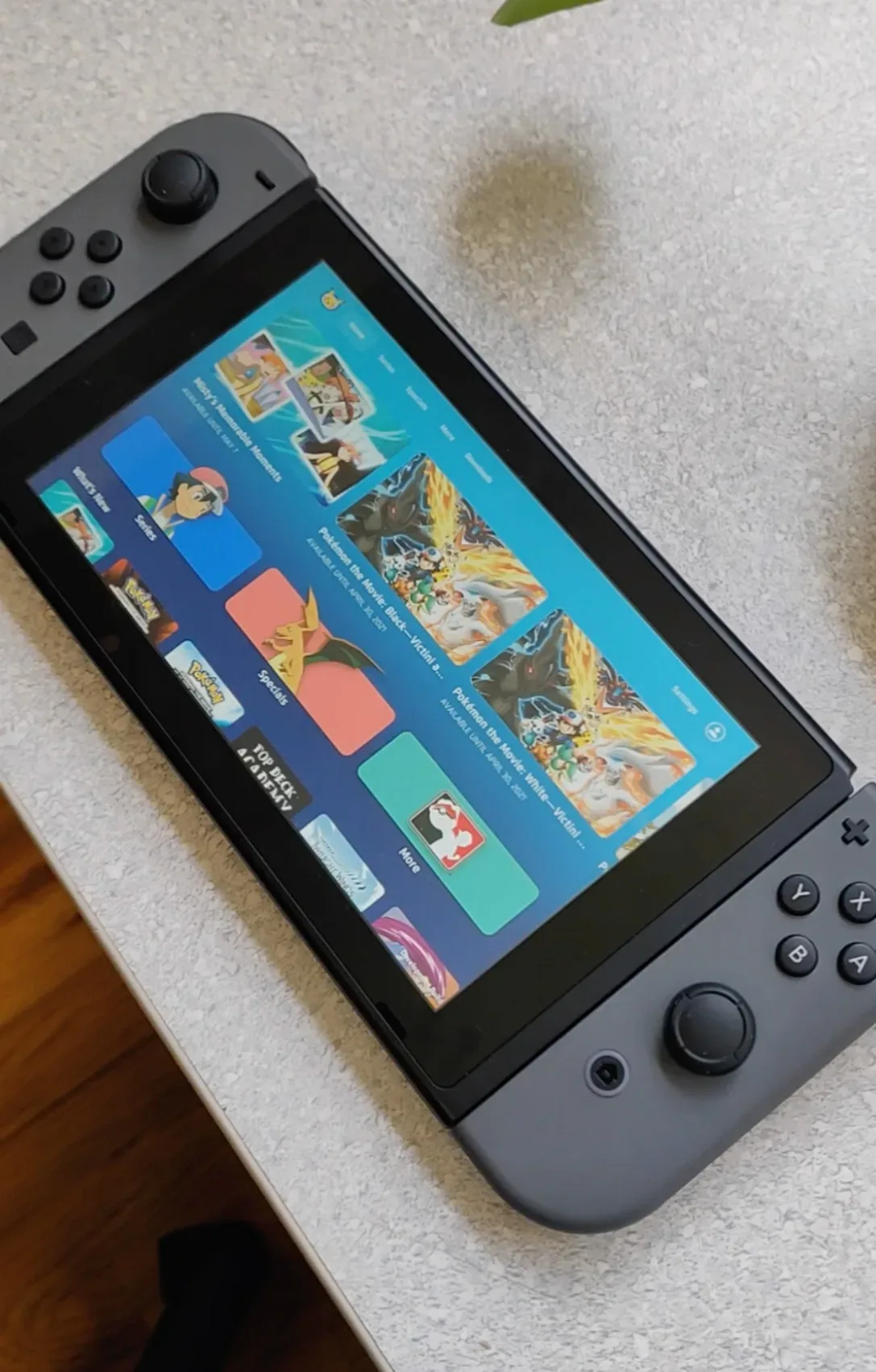 Pokémon TV running on a Nintendo Switch dev kit