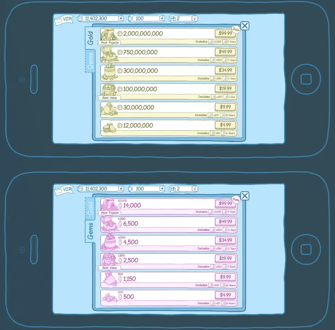 Store wireframe iteration