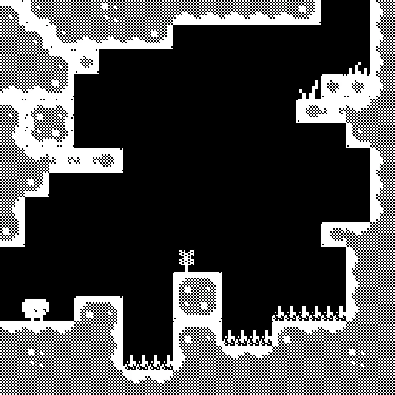 Celeste Classic gameplay on a 1-bit Macintosh