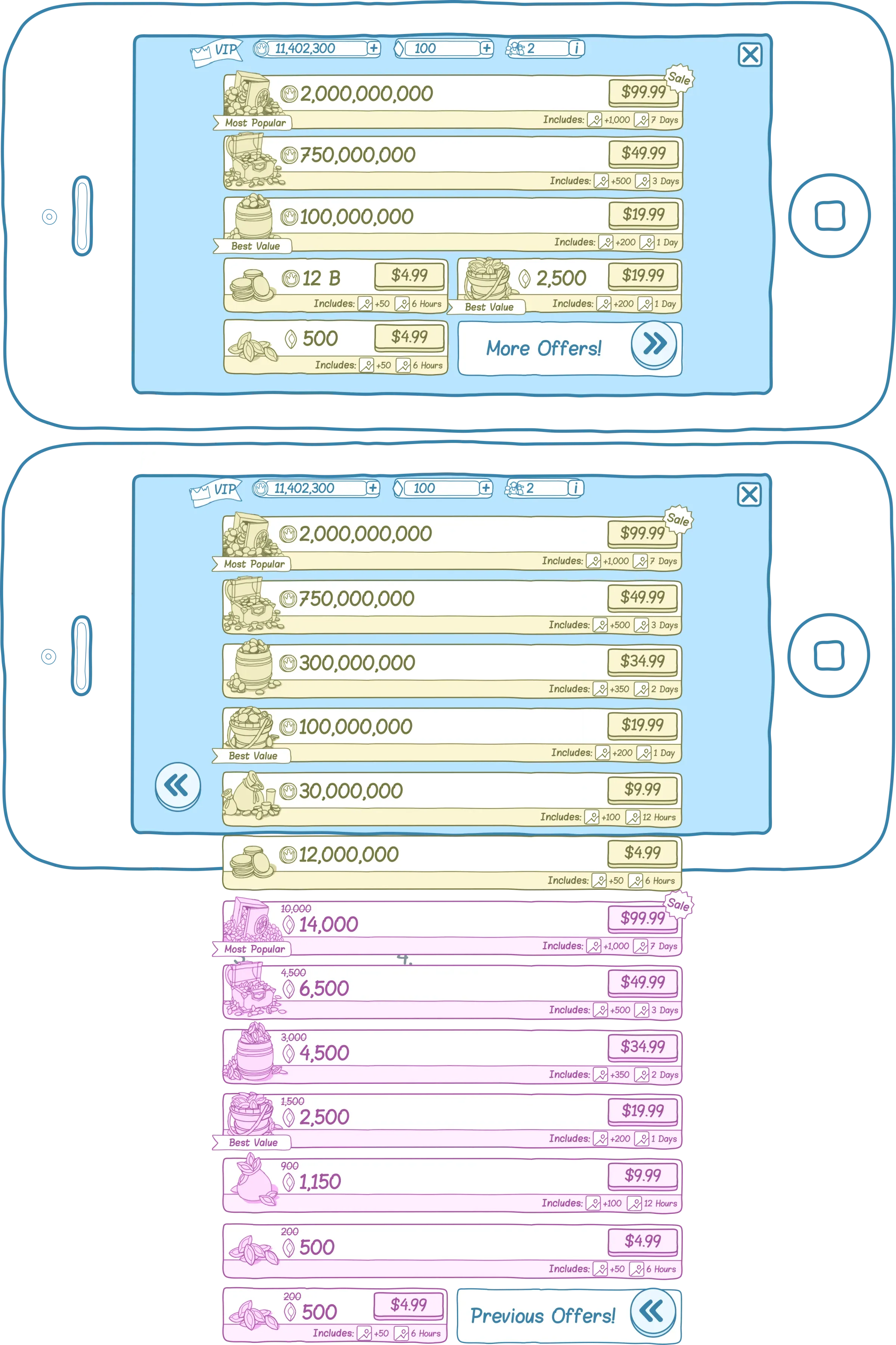 Store wireframe iteration