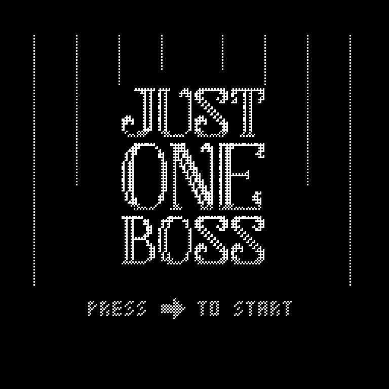 Just One Boss title screen on a 1-bit Macintosh
