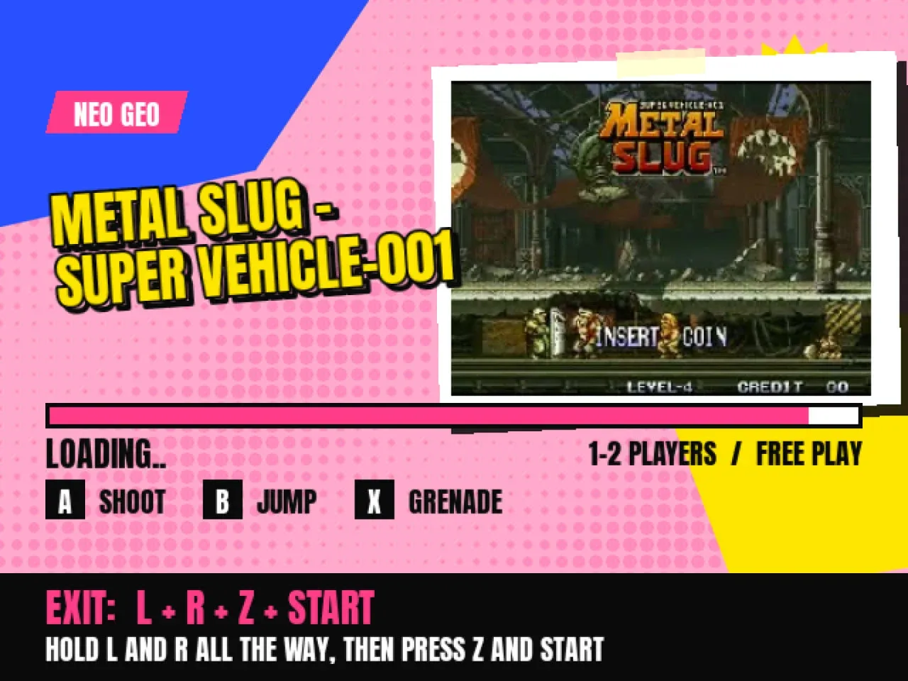 Loading: the controls and the one exit combo, before every game