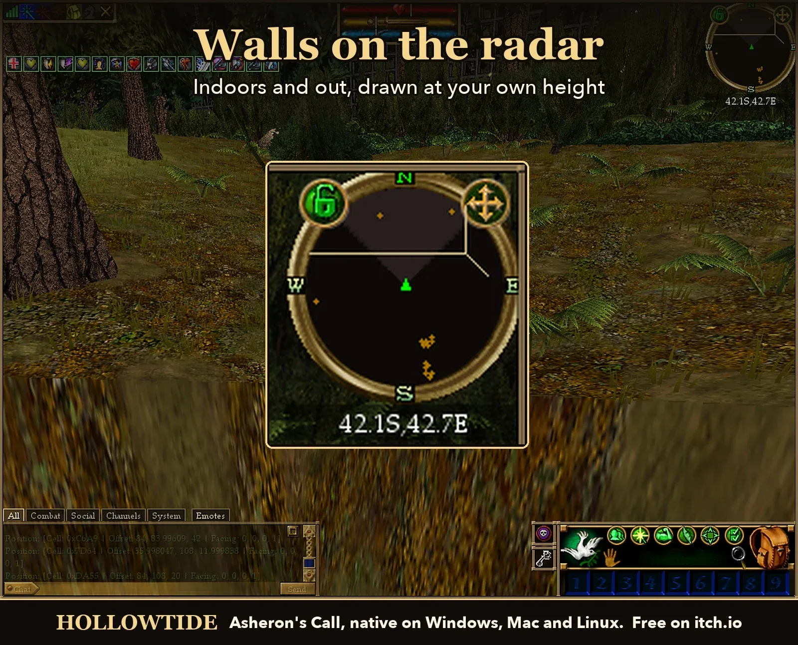 Radar with walls and coordinates