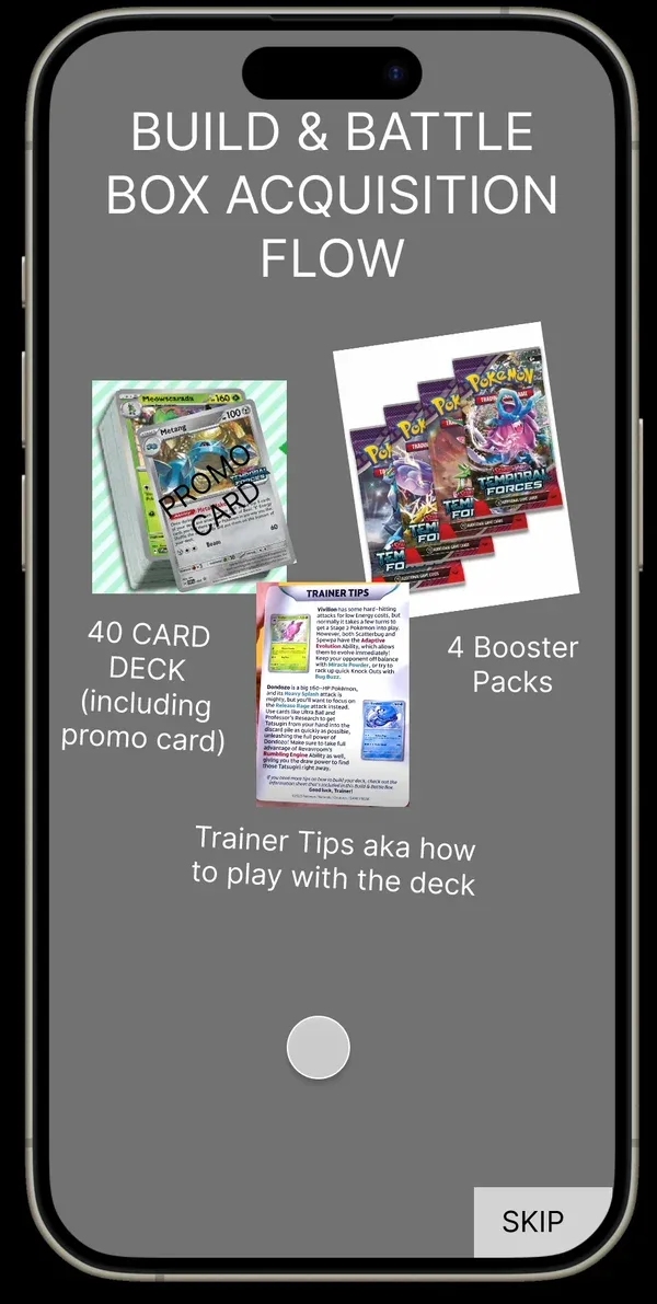 Early wireframe: Build & Battle Box acquisition flow